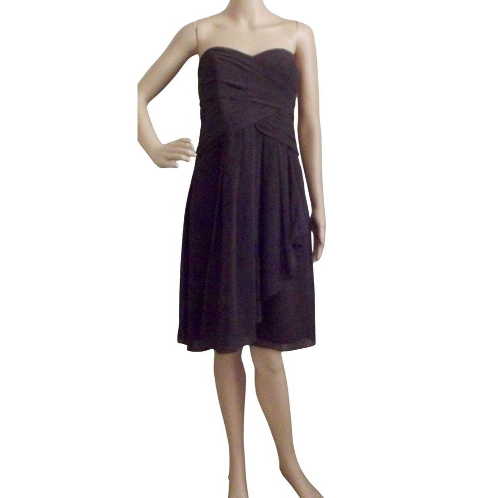 David's Bridal Dress Womens Size 16 Brown formal bridesmaid strapless knee lengt